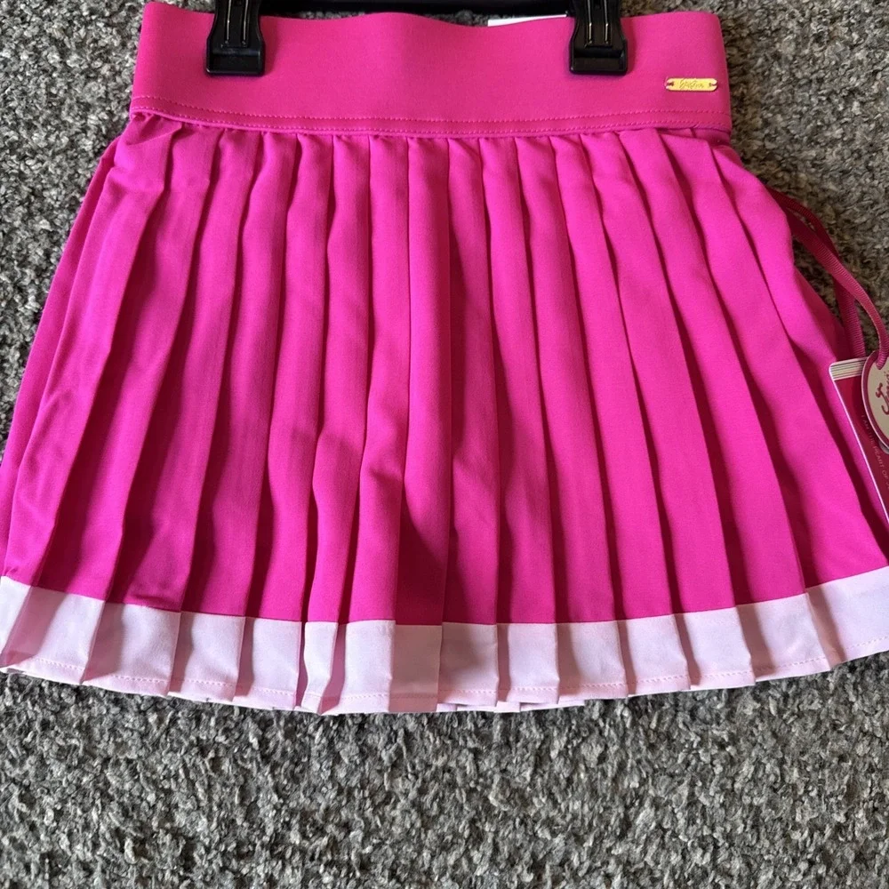 Justice Skort Skirt Girls Small 7/8 Pleated Built In Shorts Tech Pocket Athletic
